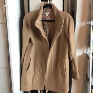 Camel jcrew wool blend city coat